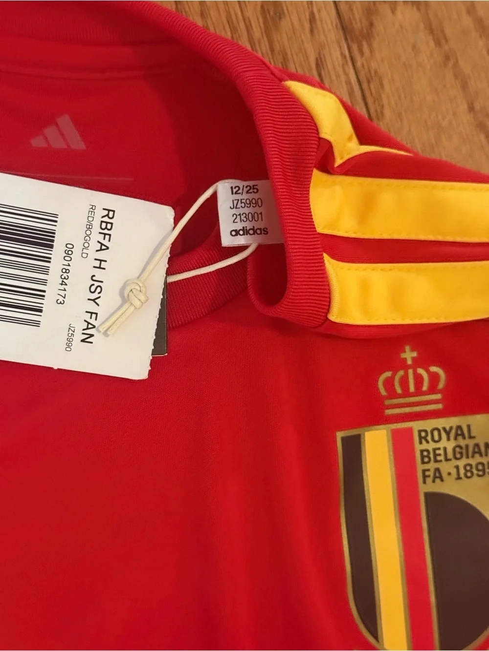 Adidas Belgium 2026 Word Cup Home Fan Jersey - NEW W/ TAGS